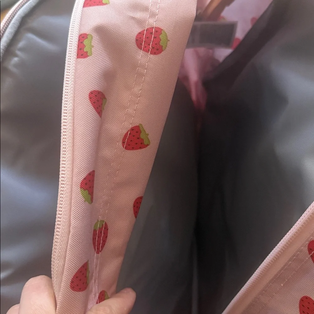 NWT JanSport Kids Backpack with Pink Strawberry Design 15”